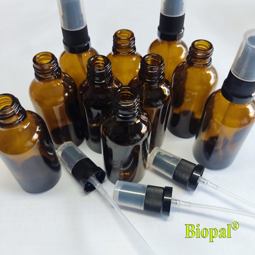 10 x 100ml Braunglasflasche Flaschen mit Sprüheinsatz Medizin DIN 18